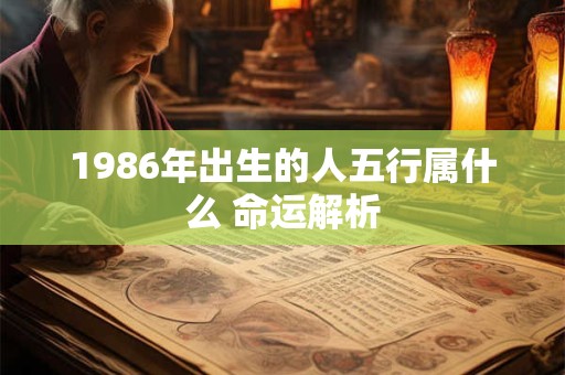 1986年出生的人五行属什么 命运解析