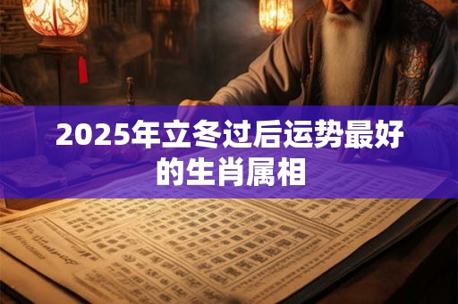 2025年立冬过后运势最好的生肖属相