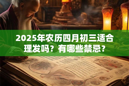 2025年农历四月初三适合理发吗？有哪些禁忌？