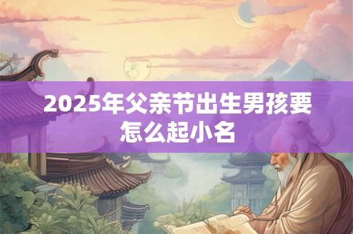2025年父亲节出生男孩要怎么起小名