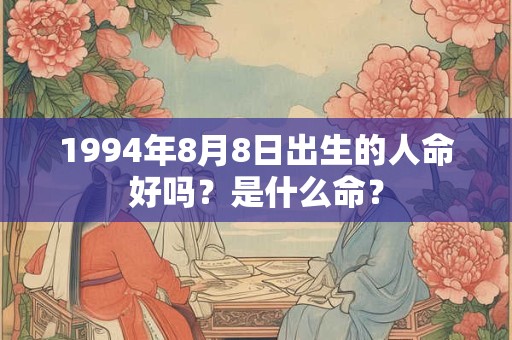 1994年8月8日出生的人命好吗？是什么命？