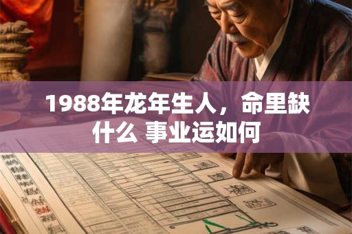 1988年龙年生人，命里缺什么 事业运如何