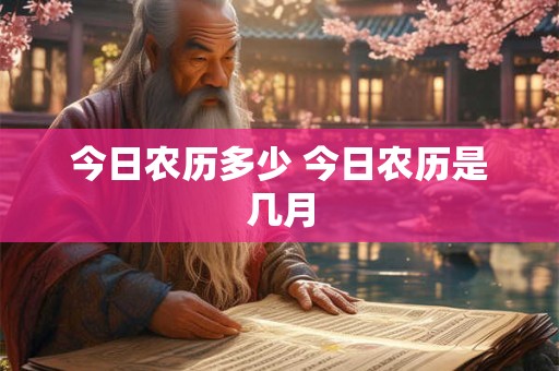 今日农历多少 今日农历是几月