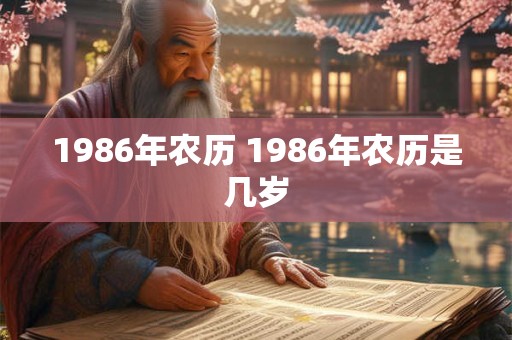 1986年农历 1986年农历是几岁