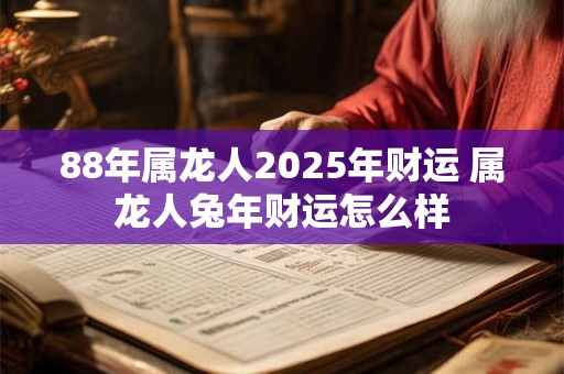 88年属龙人2025年财运 属龙人兔年财运怎么样
