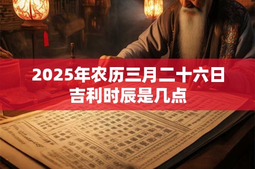 2025年农历三月二十六日吉利时辰是几点 2025年农历三月二十六日吉利时辰是几点