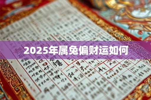 2025年属兔偏财运如何
