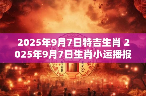 2025年9月7日特吉生肖 2025年9月7日生肖小运播报