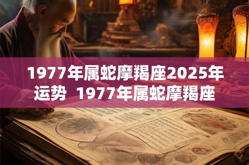 1977年属蛇摩羯座2025年运势  1977年属蛇摩羯座