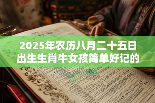 2025年农历八月二十五日出生生肖牛女孩简单好记的名字