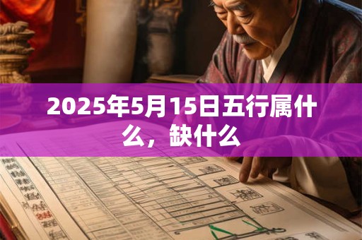 2025年5月15日五行属什么，缺什么