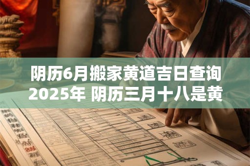 阴历6月搬家黄道吉日查询2025年 阴历三月十八是黄道吉日吗