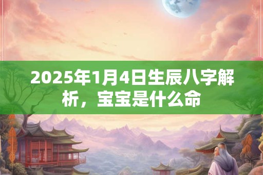 2025年1月4日生辰八字解析，宝宝是什么命