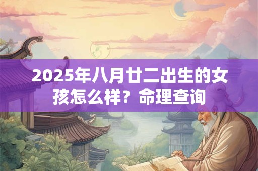 2025年八月廿二出生的女孩怎么样？命理查询