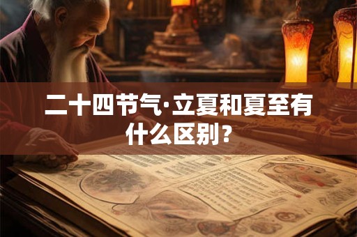 二十四节气·立夏和夏至有什么区别？