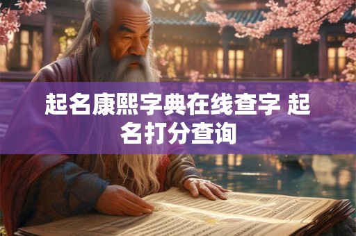 起名康熙字典在线查字 起名打分查询