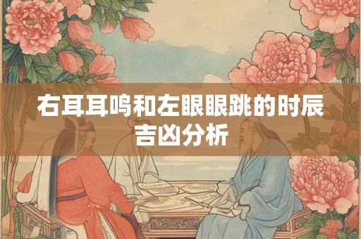 右耳耳鸣和左眼眼跳的时辰吉凶分析