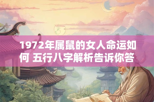 1972年属鼠的女人命运如何 五行八字解析告诉你答案
