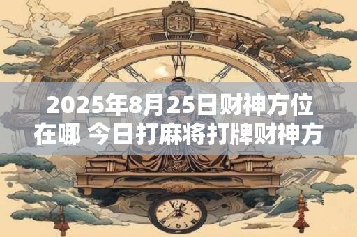 2025年8月25日财神方位在哪 今日打麻将打牌财神方位
