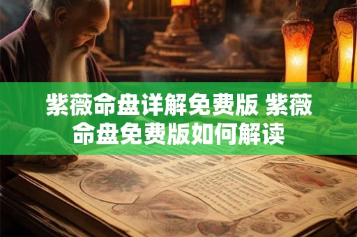 紫薇命盘详解免费版 紫薇命盘免费版如何解读