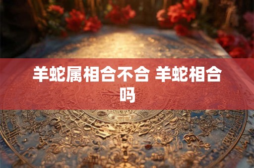 羊蛇属相合不合 羊蛇相合吗