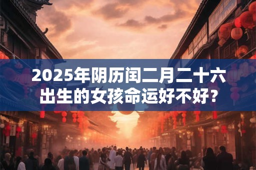 2025年阴历闰二月二十六出生的女孩命运好不好？