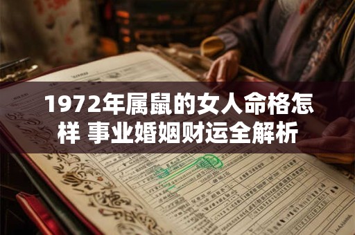 1972年属鼠的女人命格怎样 事业婚姻财运全解析