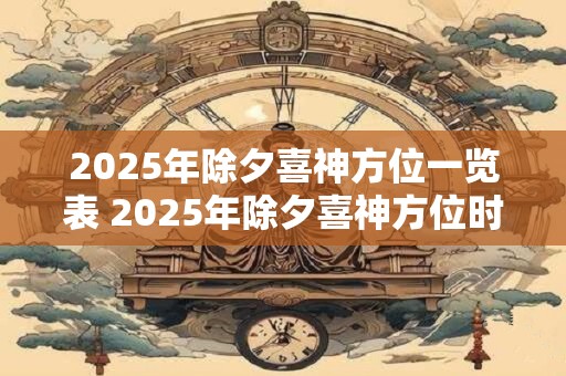 2025年除夕喜神方位一览表 2025年除夕喜神方位时辰变化