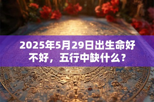 2025年5月29日出生命好不好，五行中缺什么？