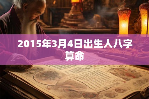 2015年3月4日出生人八字算命