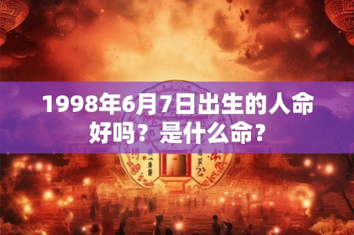 1998年6月7日出生的人命好吗？是什么命？