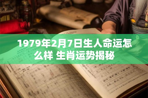 1979年2月7日生人命运怎么样 生肖运势揭秘