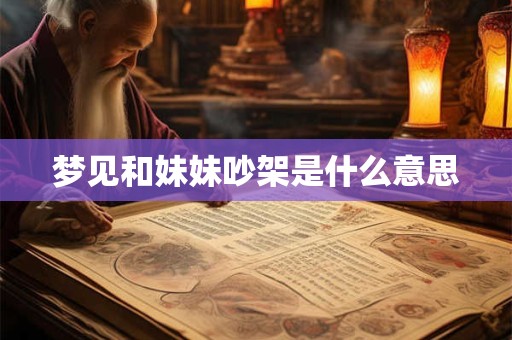 梦见和妹妹吵架是什么意思