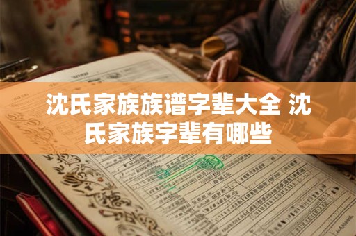 沈氏家族族谱字辈大全 沈氏家族字辈有哪些