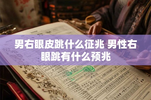 男右眼皮跳什么征兆 男性右眼跳有什么预兆
