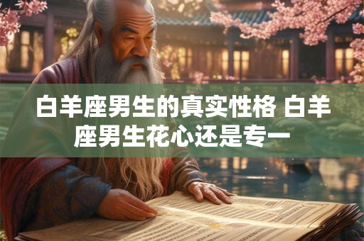 白羊座男生的真实性格 白羊座男生花心还是专一