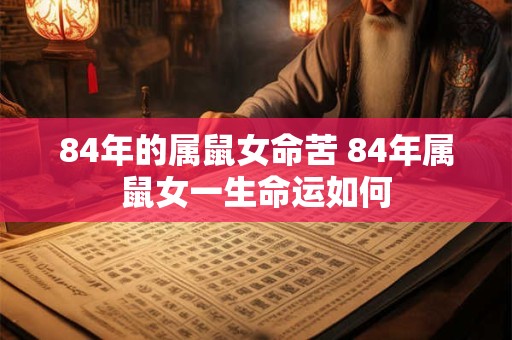 84年的属鼠女命苦 84年属鼠女一生命运如何