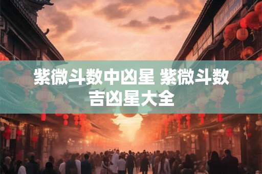 紫微斗数中凶星 紫微斗数吉凶星大全
