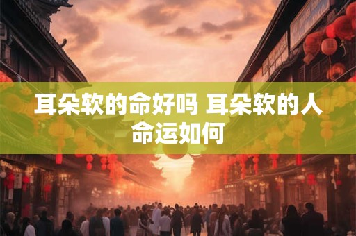 耳朵软的命好吗 耳朵软的人命运如何