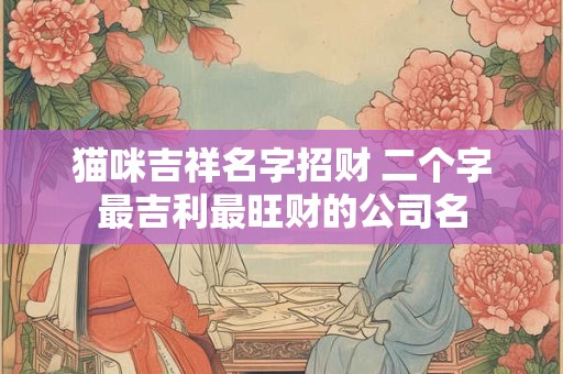猫咪吉祥名字招财 二个字最吉利最旺财的公司名