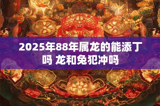 2025年88年属龙的能添丁吗 龙和兔犯冲吗