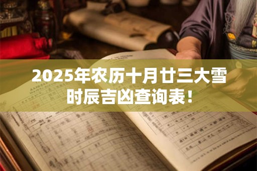 2025年农历十月廿三大雪时辰吉凶查询表！