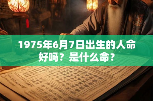 1975年6月7日出生的人命好吗？是什么命？