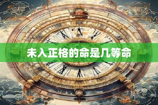 未入正格的命是几等命