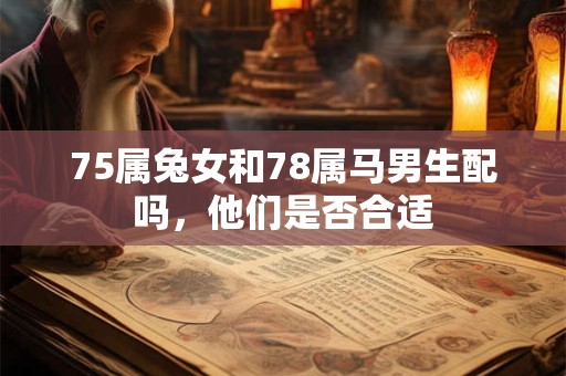 75属兔女和78属马男生配吗，他们是否合适
