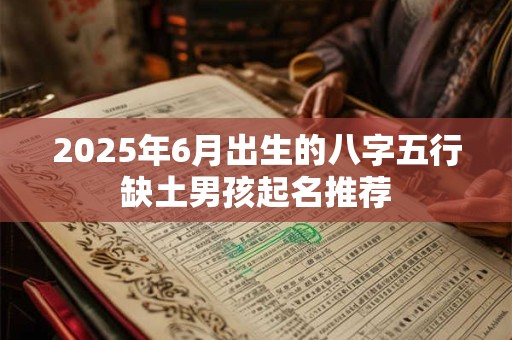 2025年6月出生的八字五行缺土男孩起名推荐