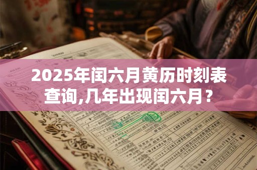 2025年闰六月黄历时刻表查询,几年出现闰六月？