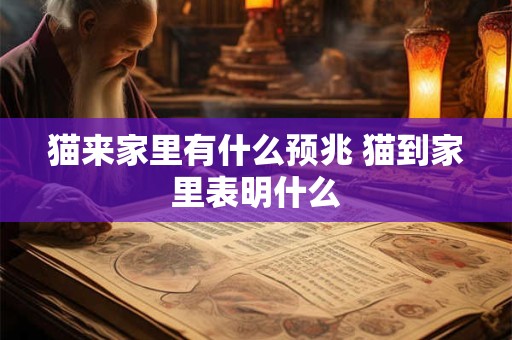猫来家里有什么预兆 猫到家里表明什么
