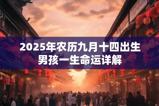 2026年农历九月十四出生男孩一生命运详解