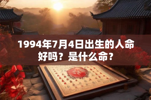 1994年7月4日出生的人命好吗？是什么命？
